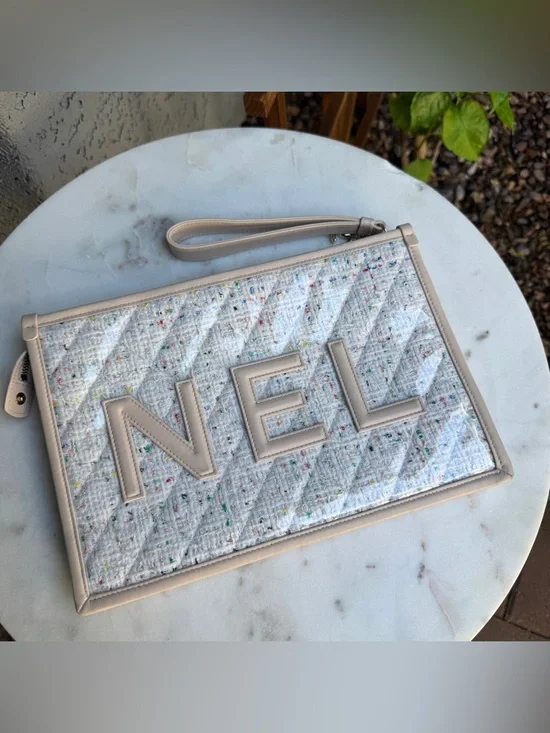 Chanel Tweed PVC Large Wristlet Clutch - Picture 5 of 16